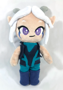 A chibi plush of Rayla from the Dragon Prince.